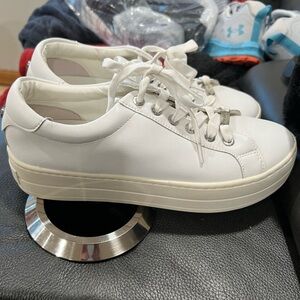 J Slides Women's White Platform Sneakers